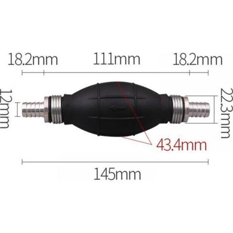 Pompe à carburant - Bille d'amorçage - Pompe à carburant manuelle en caoutchouc - Pour voitures/bateaux/motos - 12 mm (1/3)