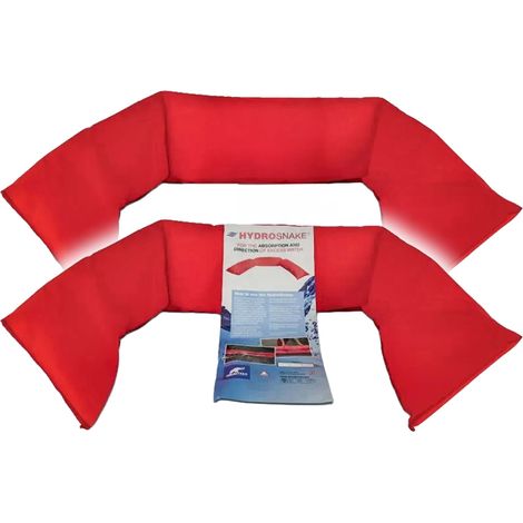 HYDRO SNAKE 1300 x 50 mm Hochwassersperre Überschwemmungsschutz Sandsack Alternative - 2er Pack (rot)