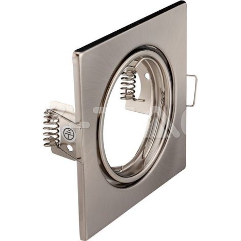 V-TAC VT-817 Portafaretto led da incasso orientabile quadrato metallo nickel satinato per lampadine GU10-GU5.3 box 2pz - sku 8942 (1/5)