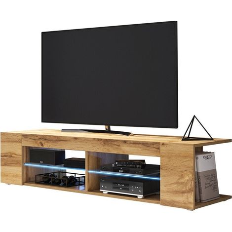 Mueble TV Ver, Roble wotan, Número de puertas: 0, Número de cajones: 0, 137x32x39cm, LED