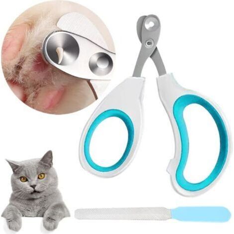 Coupe Griffes Chat. 2mm Trou Conique Coupe Ongle Chat. Coupe Griffe Chat Coupe Ongle pour Chiots et Petits Animaux Chat Accessoire pour Simple à Utiliser pour un Novice Avec Lime-Griffes(Bleu) (1/5)