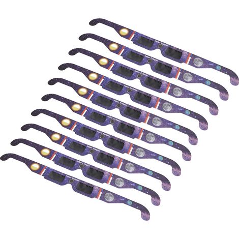 Lot de 10 lunettes d'observation d'éclipse solaire en papier, protection optimale contre le soleil direct, couleur marron (1/5)