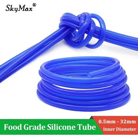 Tuyau flexible en silicone alimentaire bleu (diamètre intérieur 3 mm x diamètre extérieur 6 mm, 1 mètre) - Tuyau pour boissons gazeuses - Raccord de plomberie - 1 à 10 m