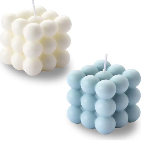 Bougies bulles - Bougies cubiques en cire de soja, Bougie décorative, Coffret de 2 bougies parfumées, Usage domestique et cadeaux (1/5)