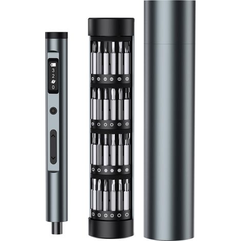 Mini tournevis électrique 62 en 1 de précision - Tournevis électrique magnétique - Tournevis sans fil de type C avec 3 vitesses de couple - Convient pour la réparation de lunettes, montres (1/5)