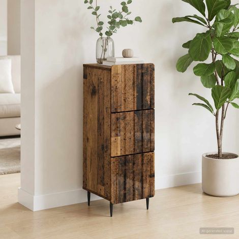 vidaXL Mobile con Cassetti Legno antico 33 x 34,5 x 92 cm (1/5)