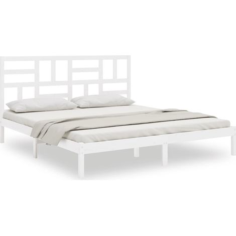 Maison Exclusive - Massivholzbett Weiß 200x200 cm (1/5)