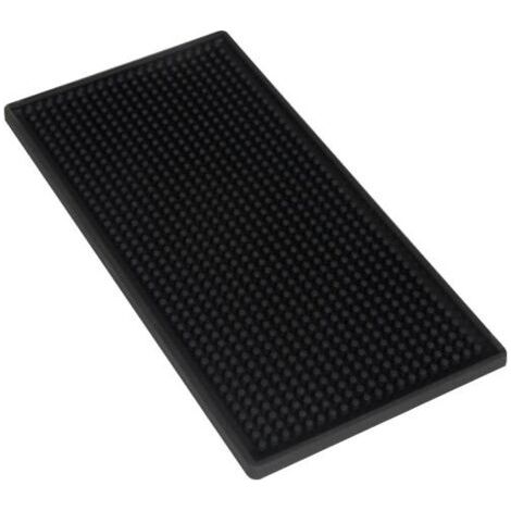 Tapis d'égouttage, 15 x 30 x 1 cm, noir, antidérapant et imperméable. (1/4)
