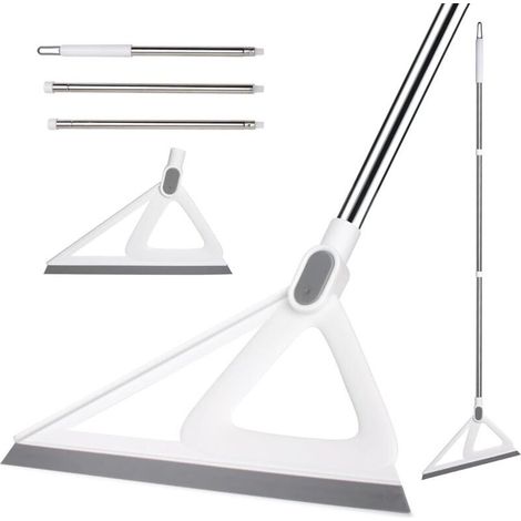 Balai multifonction en silicone, balai raclette pour balayer l'eau et les poils d'animaux, balai magique en caoutchouc (blanc) (1/4)