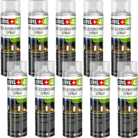 LEVEL+ Reflexionfarbe Spray Reflective Spray Paint 500ml L+48 - 10St.