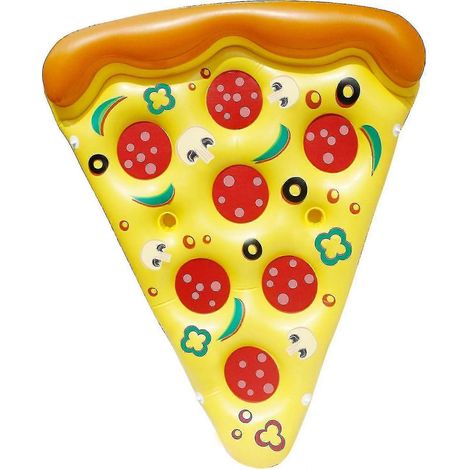 Bouée géante gonflable en forme de part de pizza, accessoire de piscine amusant, jouet pour fête de piscine, matelas gonflable d'été (1 pièce), très grande avec porte-gobelets (1/5)