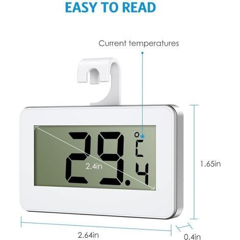 Thermomètre Réfrigérateur, 2 Pièces Mini Thermomètre de Congélateur avec Ecran LCD Facile à Lire, Thermomètre Intérieur avec Alarme Antigel, Parfait pour Maison, Restaurants, Cuisine, Bars (1/3)