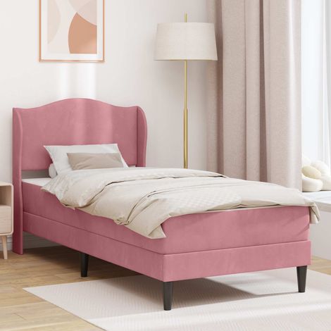 vidaXL Bettrahmen mit Kopfteil Rosa 90 x 200 cm Samt (1/5)