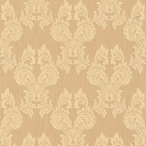 BRICOFLOR Papier peint baroque Tapisserie baroque Papier peint intissé Beige / crème Orange - 10,05 x 0,53 m (1/5)