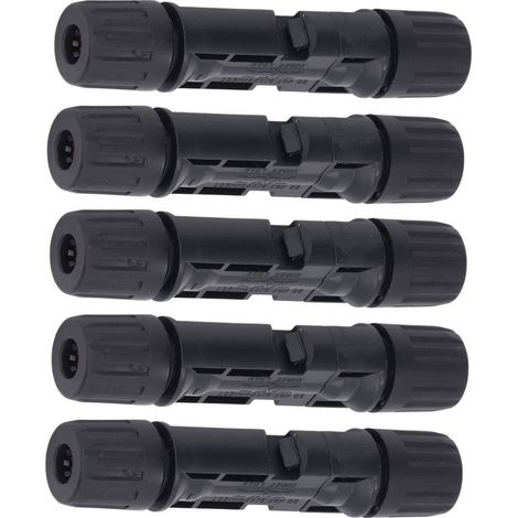 Lot de 5 connecteurs solaires mâles et femelles étanches IP67 pour câbles de panneaux photovoltaïques, haute tension 1000 V, 45 A. (1/5)