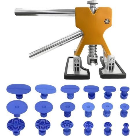 BUNTHAUS kit débosselage Ventouse, debosselage carrosserie sans Peinture, avec dellenheber doré et 18 pièces adhésives, pour Les camions/Auto/Moto/Corps/Porte du réfrigérateur/Machine à Laver