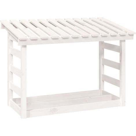 Maison Exclusive - Leñero de madera maciza de pino blanco 108x64, (1/5)