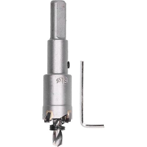 Outil de perçage et de coupe pour métal et bois, fraise en carbure TCT de 19 mm.