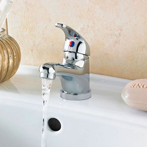 Caravan Mixer Tap Short Spout Chrome Single Lever Faucet Static Motorhome Boat (1/4)