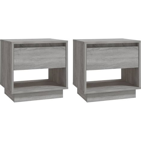 Maison Exclusive - Nachttische 2 Stk. Grau Sonoma 45x34x44 cm Hol