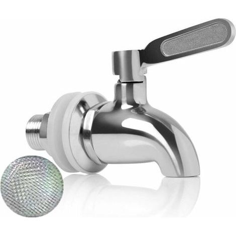 Remplacement de robinet de distributeur de boissons,Robinet de Tonneau du Vin et de la Bière ou de Boisson en Acier Inoxydable, Inusable,16mm Robinet de rechange pour distributeur (1/4)