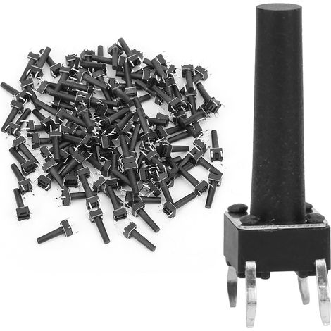 100 Stück Momenttaster, Industriezubehör, hohe Empfindlichkeit, DIP 6 x 6 x 17 mm (1/5)