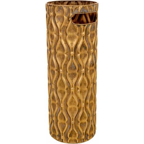 Paragüero de metal dorado 20x20x55h cm