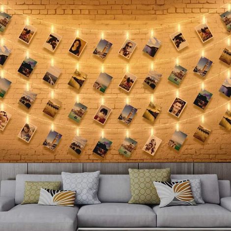 40 LED-Lichterketten mit Fotofunktion, 6 m lange LED-Lichterkette mit Fotohalterung, Lichterketten mit Clip-Halterung für Fotos für Partys, Dekorationen und Hochzeiten (1/5)