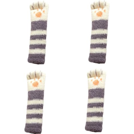Calcetines para patas de silla de color gris oscuro con doble raya