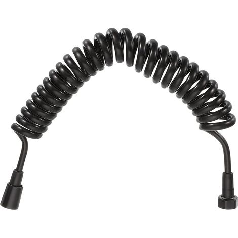 Tuyau Douchette Bidet, 3 M Tuyau Souple Bidet Ressort Douche Flexible Télescopique pour Robinet Toilette Douchette Robinet Lavabo Douches, Noir (1/5)