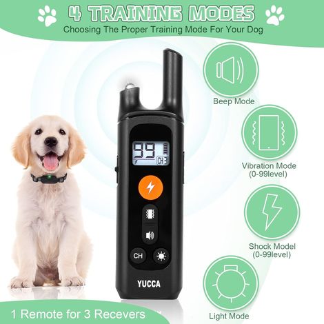 Collare elettrico per addestramento cani da 27 a 45 kg con telecomando, portata di 890 m, 4 modalità regolabili, impermeabile, ricaricabile, adatto a tutte le razze e taglie, colore nero - ALTRO (1/3)
