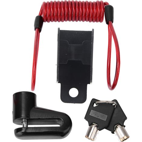 Serrure antivol à disque noir avec câble de rappel pour trottinette électrique Xiaomi Mijia M365 (1/5)