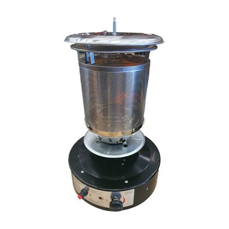 BRUCIATORE STUFA GAS GPL SHORT ROUND PATIO DOMUS  NERO KW 11 H.CM 135