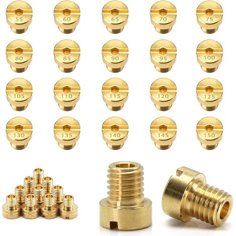 20 Pcs Gicleurs Principaux,Gicleur Principal de ,Buses de  Taille 55，60，65，70，75，80，85，90，95，100，105，110，115，120，125，130，135，140，145，150 (jaune, M6) (1/5)