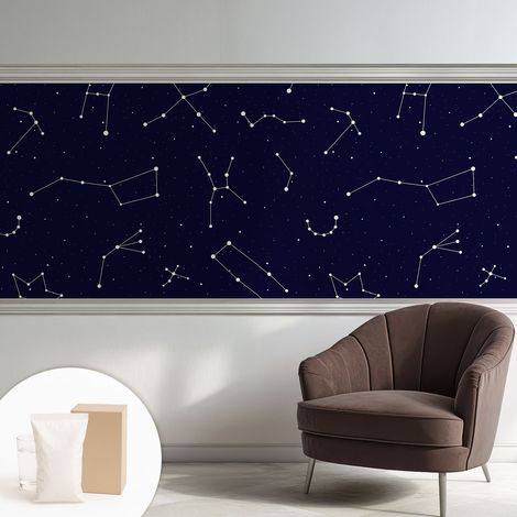 Papier peint intissé pour salon chambre à coucher peint imprimé pour mur - Colle incluse gratuite Ciel étoilé 250x104 cm (1/5)