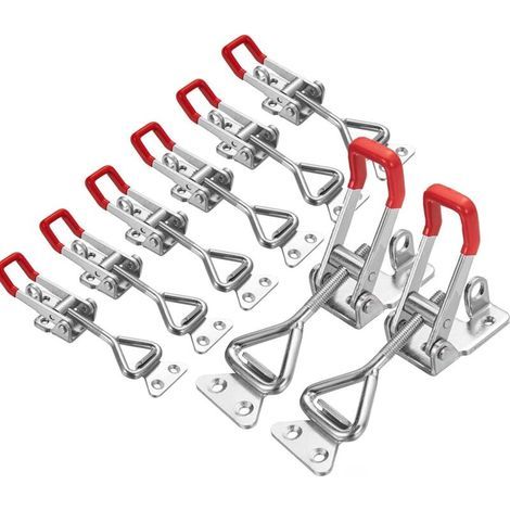Loquet à bascule en métal - Lot de 8 pinces à bascule de charpentier - Boucle de fixation à dégagement rapide 4001 (1/5)