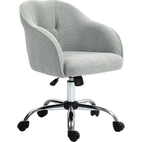 Bürostuhl Drehbar, Höhenverstellbar, Wippfunktion und Armlehnen, Polyester Grau, 56 x 61 x 76-86 cm (1/5)