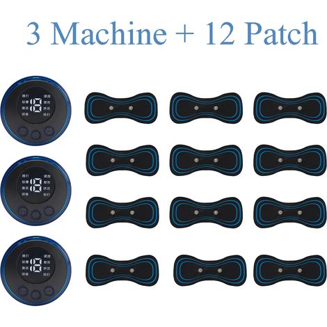 Mini-EMS-Nackenmassagegerät mit elektrischen Impulsen, LCD-Display und 8 Modi. Nackenmassagepflaster, Gerät zur Linderung von Muskelschmerzen, tragbares Körpermassagegerät  01103-AquaForge