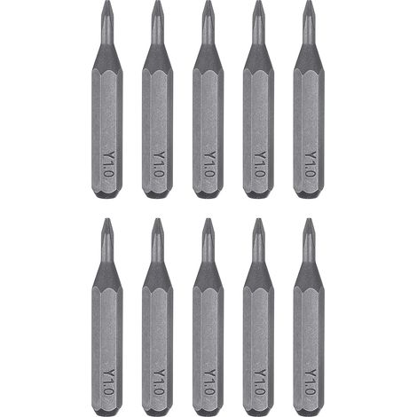 10pcs Y1.0 Embout de Tournevis Tri-Wing 5/32" Tige Hexagonale 28mm Longueur Acier S2 Magnétique Tête en Y à 3 Pans pour Tournevis Manuels Électriques Réparation de Précision (1/5)