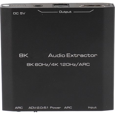 Extracteur de son d'interface multimédia HD, compatible 8K HDR, réglage EDID 8K 60 Hz et 4K 120 Hz, convertisseur audio optique SPDIF 3,5 mm (1/5)