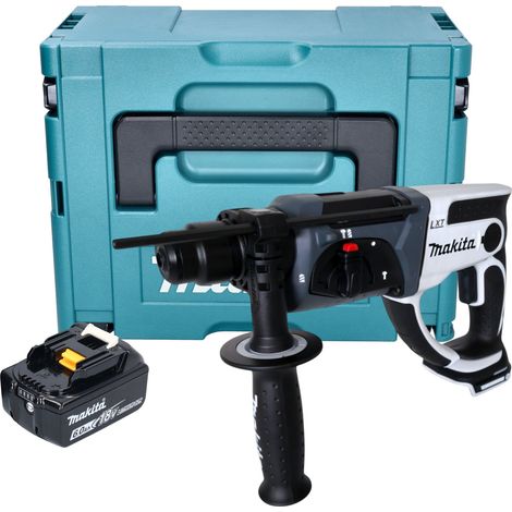 Marteau perforateur sans fil Makita DHR 202 G1JW 18 V 20 mm 2,0 J blanc + 1 batterie 6,0 Ah + Makpac - sans chargeur