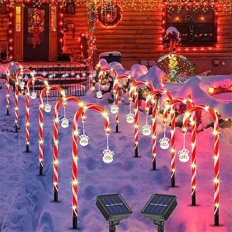 Lampe solaire décorative en forme de canne à sucre, 84 LED, thème Noël, pour jardin, terrasse, balcon, allées et aménagements paysagers extérieurs.-AquaForge (1/5)