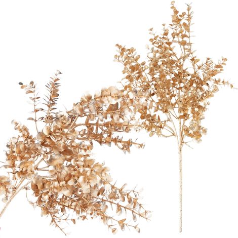 CV37058-2 Dekorative goldene Zweige, dick, elegant, glamourös, Weihnachtsblätter (1/5)