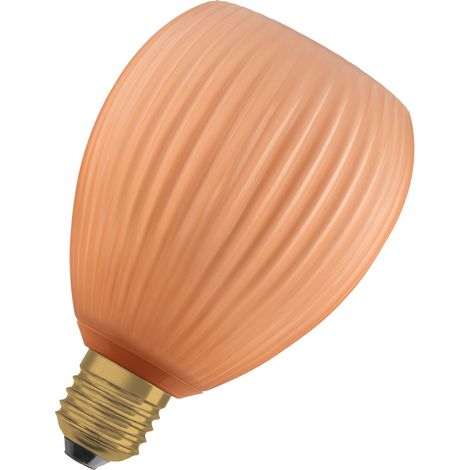 OSRAM Lampe LED DECOR FLAT en verre coloré, ovale Ø110mm, orange, E27, 3,5W, 300lm, 2700K, blanc chaud, IP20, effet de couleur