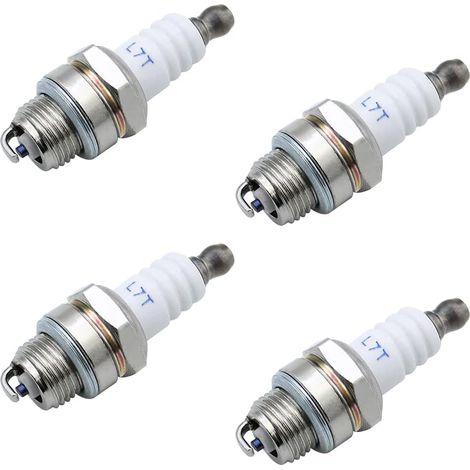 Set di 4 candele universali L7T per motoseghe e motori a 2 tempi per tosaerba.