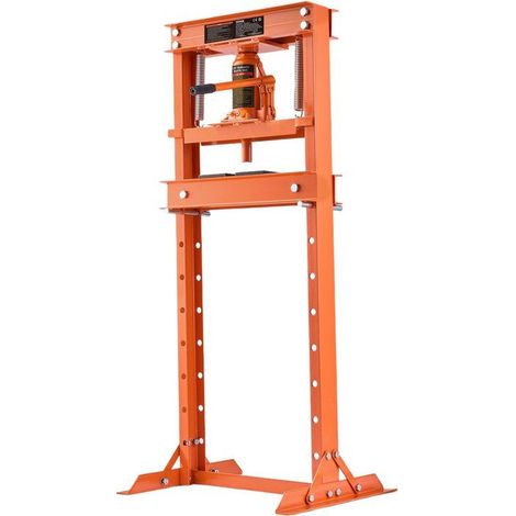 Presse hydraulique d'atelier - 12 tonnes - Course 125 mm - Hauteur réglable 40-705 mm - Cadre en H (1/5)