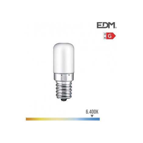 Bombilla LED EDM Pebetero Tubular E14 1,8W 130lm 6400K Luz Fría Ø1,8x4,8cm