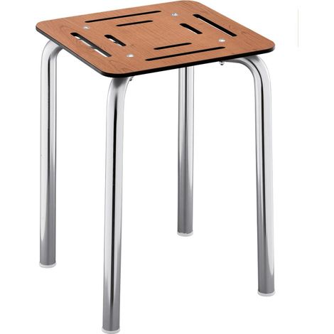 BELTRAN 2626 ASIDEROS Banqueta Sin Respaldo Inox Asiento Cerezo - ref: 064-2626