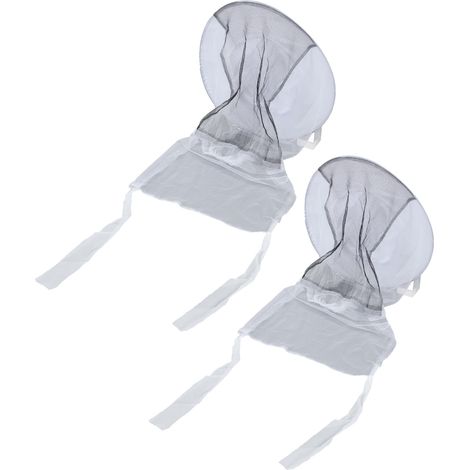 2 pièces chapeau anti-abeilles blanc, chapeau apiculture blanc, bordure agrandie et approfondie en coton polyester, armature simple acier, modèle apicole blanc (1/5)