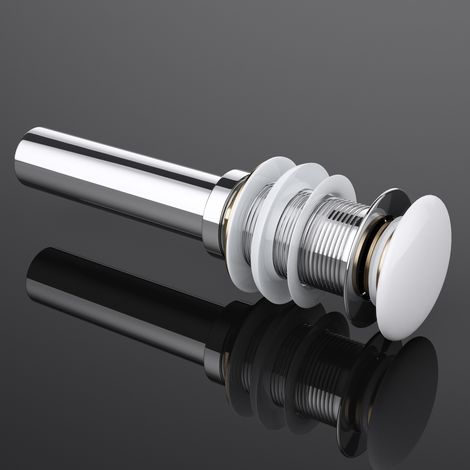 Sogood Bonde de lavabo et vasque blanc sans trop plein système automatique clic-clac PU013 (1/5)